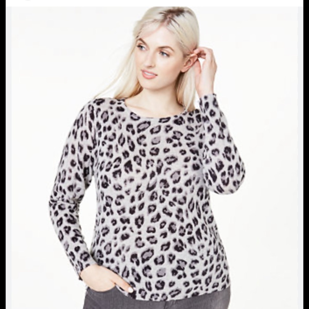 Charter Club 100% Cashmere Animal Print Sweater